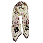 Seidentuch Ausbrenner, Damentuch Seide, 105x105cm, creme, bordeaux